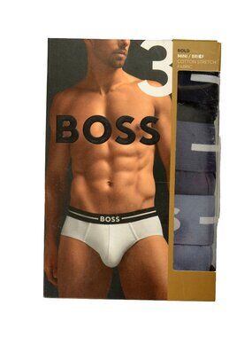 Hugo Boss Men's "BOLD" Logo Strap 3 Pack Hip Brief Slip Underwear US S IT 48
